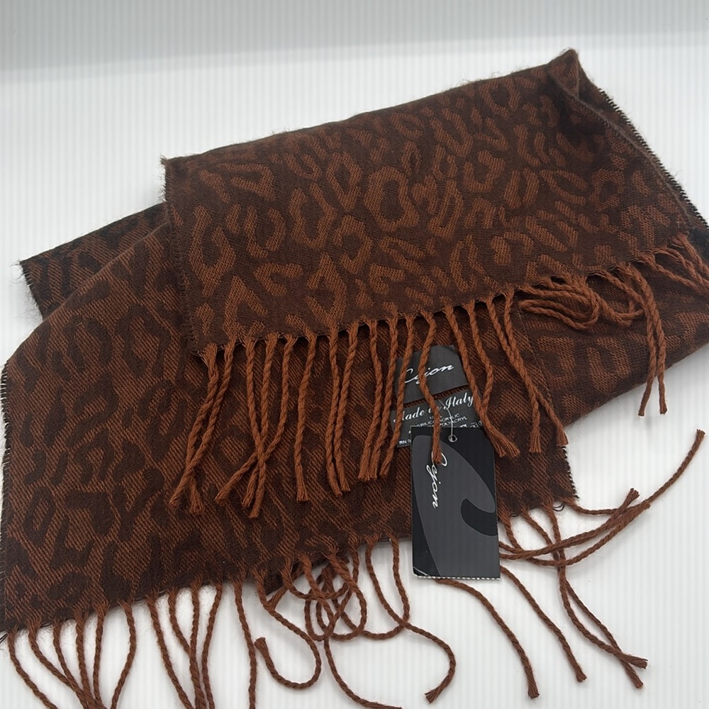 NWT CEJON Italian Made Leopard Print Ombre Scarf - ROAR!